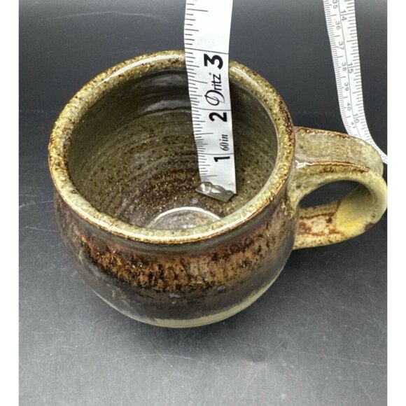 VTG Studio Art Pottery Mixed Artist Brown Coffee Tea Mug Set Of 4 Signed - Picture 13 of 16
